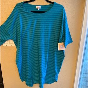 L LuLaRoe Irma tonic top teal blue NWT